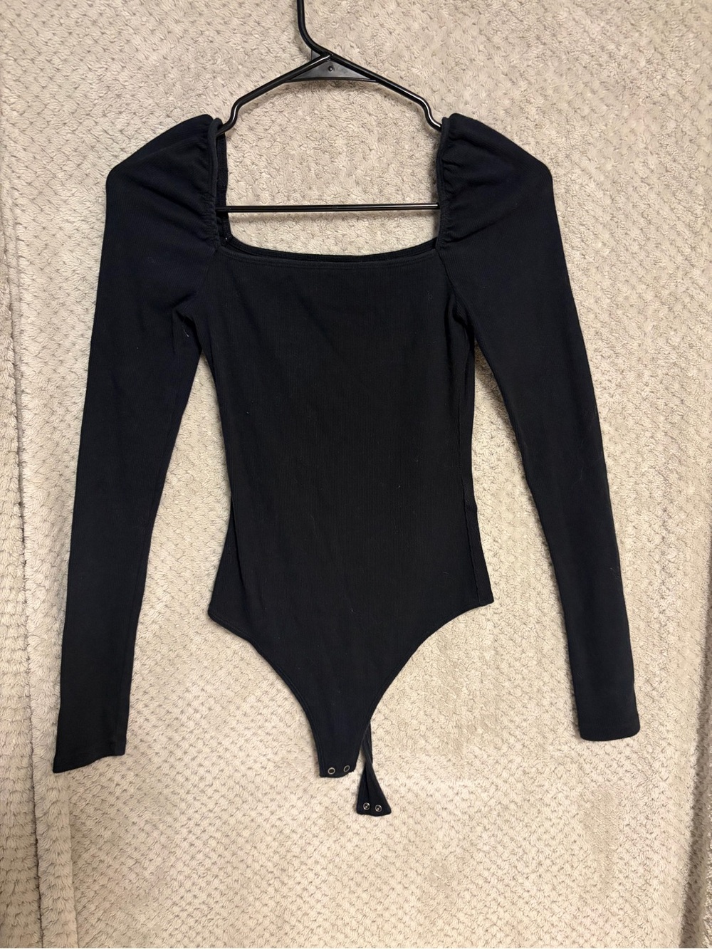 Abercrombie & Fitch Black Long Sleeve Square Neck Kids Bodysuit